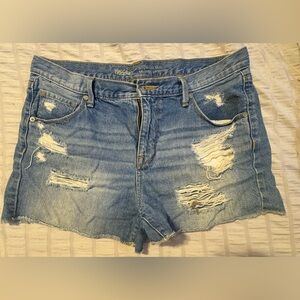 Mossimo Supply Co. Blue Distressed Jean Shorts